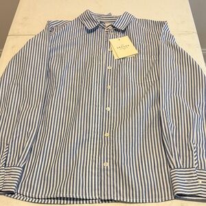 Sezane Blue and White Striped Casual Shirt, Size 36 (small/medium)